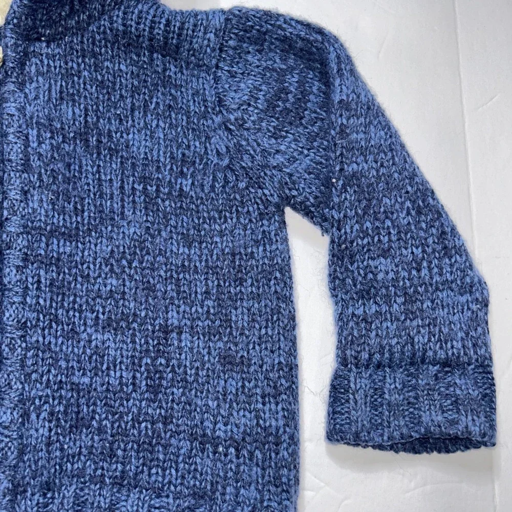 Carter's‎ Toddler Boys 18 Months Blue Sherpa Lined Knit Hoodie Jacket